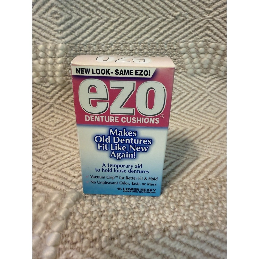 EZO Denture Cushions Lower Heavy Vacuum Grip, 15 Count NOS *READ*